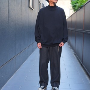 COMOLI(コモリ) / ウールモックネックニット-BLACK-(C03-06001)