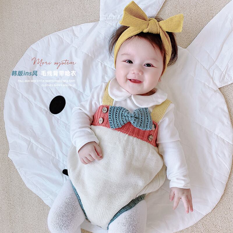 ウールトライアングルロンパース オールインワン セーター サマーオータムジャンプスーツ オールインワン コットン スプリング 春物 夏物 秋物 超面白いベビーショップ70433386600