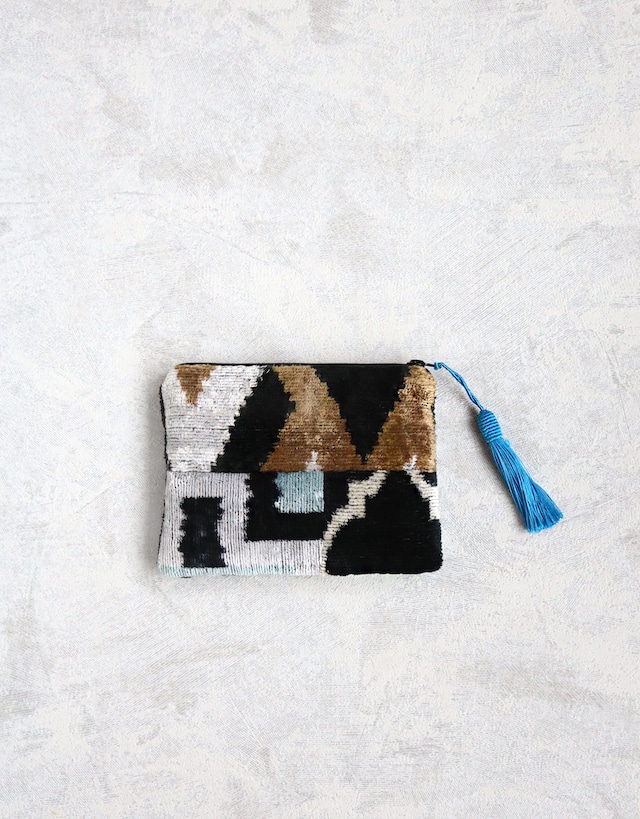 ＊Silk Ikat velvet ふわふかポーチ＊