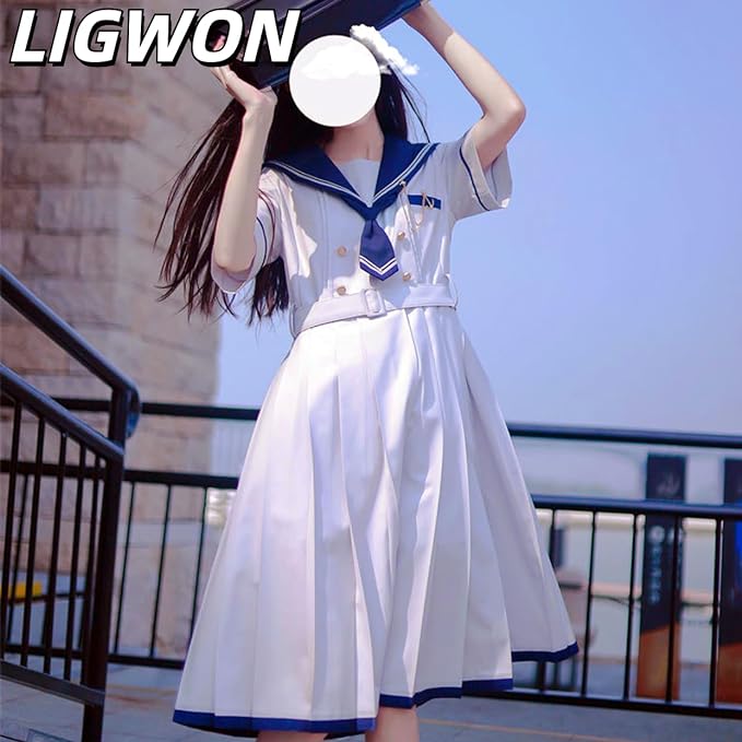 Ligwon] セーラー服 短袖 女子高生 高校生 JK 制服 ワンピース