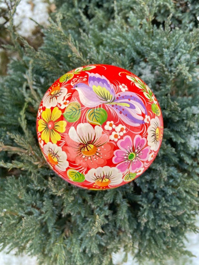 ペトリキウカ塗り　ジュエリーボックス（ホメンコ作）ウクライナ製