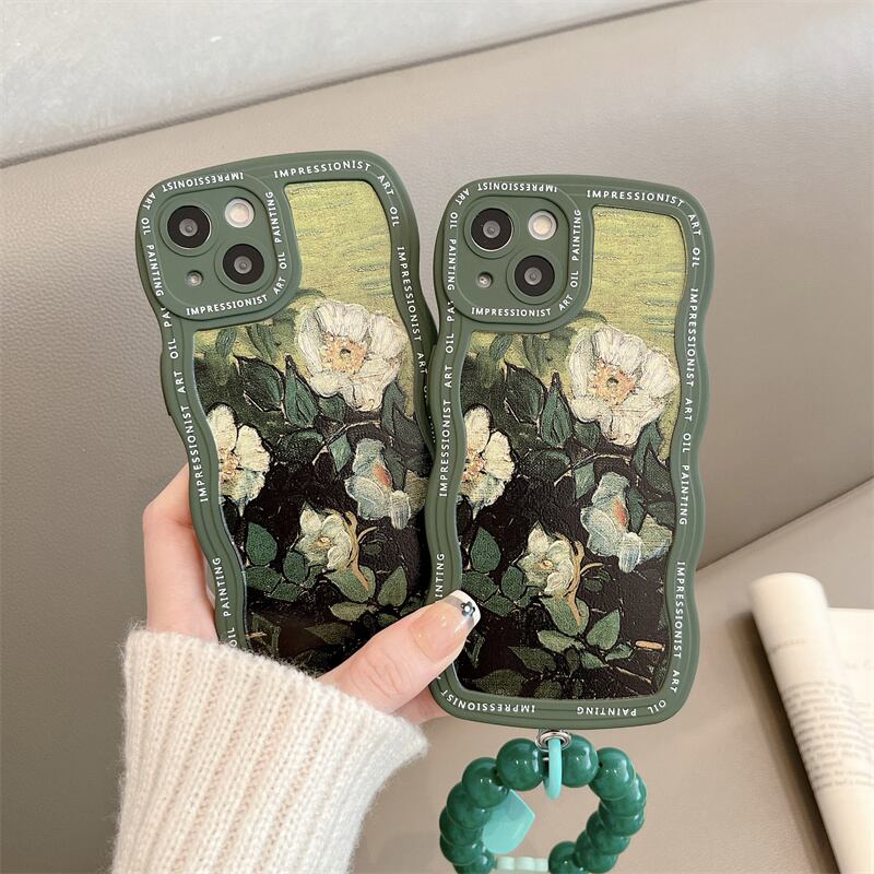 スマホケース iPhoneケース スマホカバー 携帯ケース アイフォンケース レディース ストラップ 落下防止 アクセサリー ストラップ付 チェーン ビーズ かわいい 大人可愛い きれいめ 上品 エレガント シック おしゃれ お洒落 綺麗 お嬢様 モード系 おとな 送料無料 ラフ ラブリー キュート 個性的 モダン アンティーク 抜け感 花柄 フラワー 水彩 バラ 薔薇 花 油絵 絵画 通勤 学生 通学 デート お出かけ 女子会 休日 パーティー リゾート 旅行 グリーン 10代 20代 30代 韓国