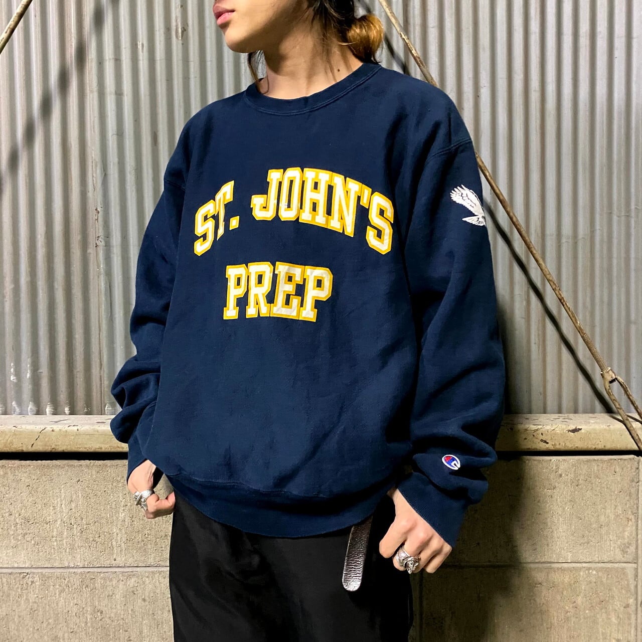 ルーズ Champion リバースウィーブ/サイズL/NAVY/80'sトリコタグ/USA製