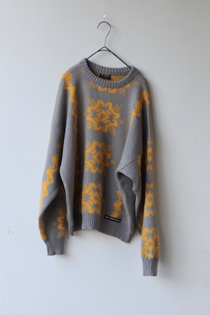 geometric flower knit sweater - made in Italy