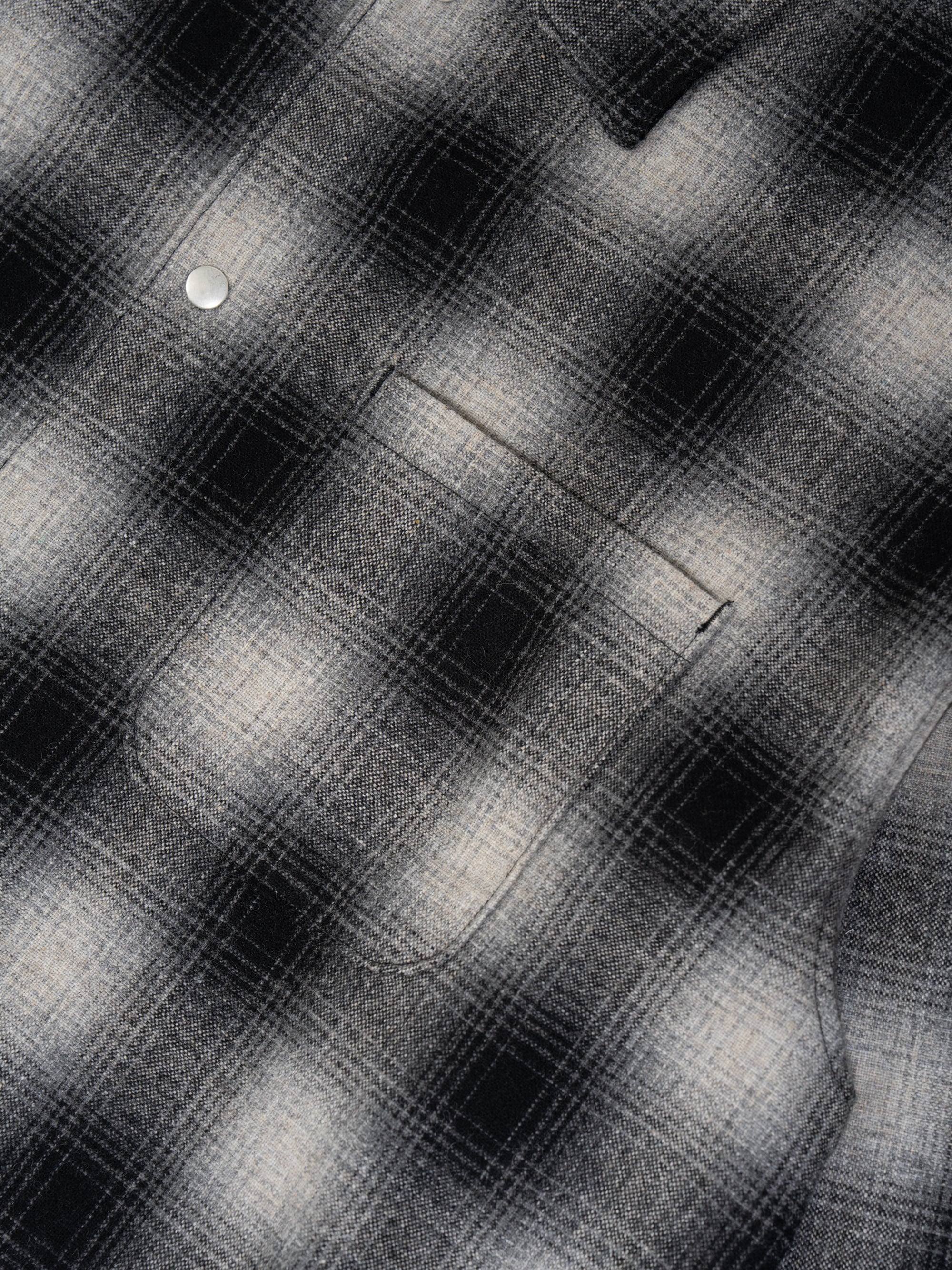 ジャケット・アウター OVY Ombre Check Shirt Jacket L Ombre Check Shirt Jacket (white×black) | OVY