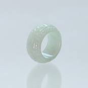 Carving NyoY 翡翠くり抜き甲丸リング A貨翡翠 jd_rg2517