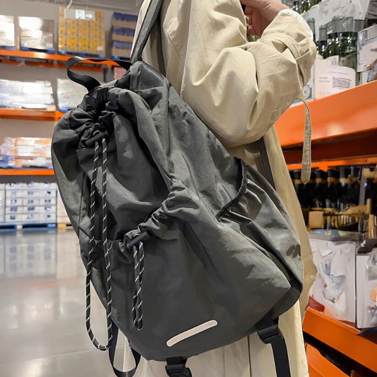 リュック ナイロン 大容量 A4 レディース メンズ 韓国 通勤 通学 大人 カジュアル 旅行 アウトドア ドローストリング 大人可愛い 大人女子