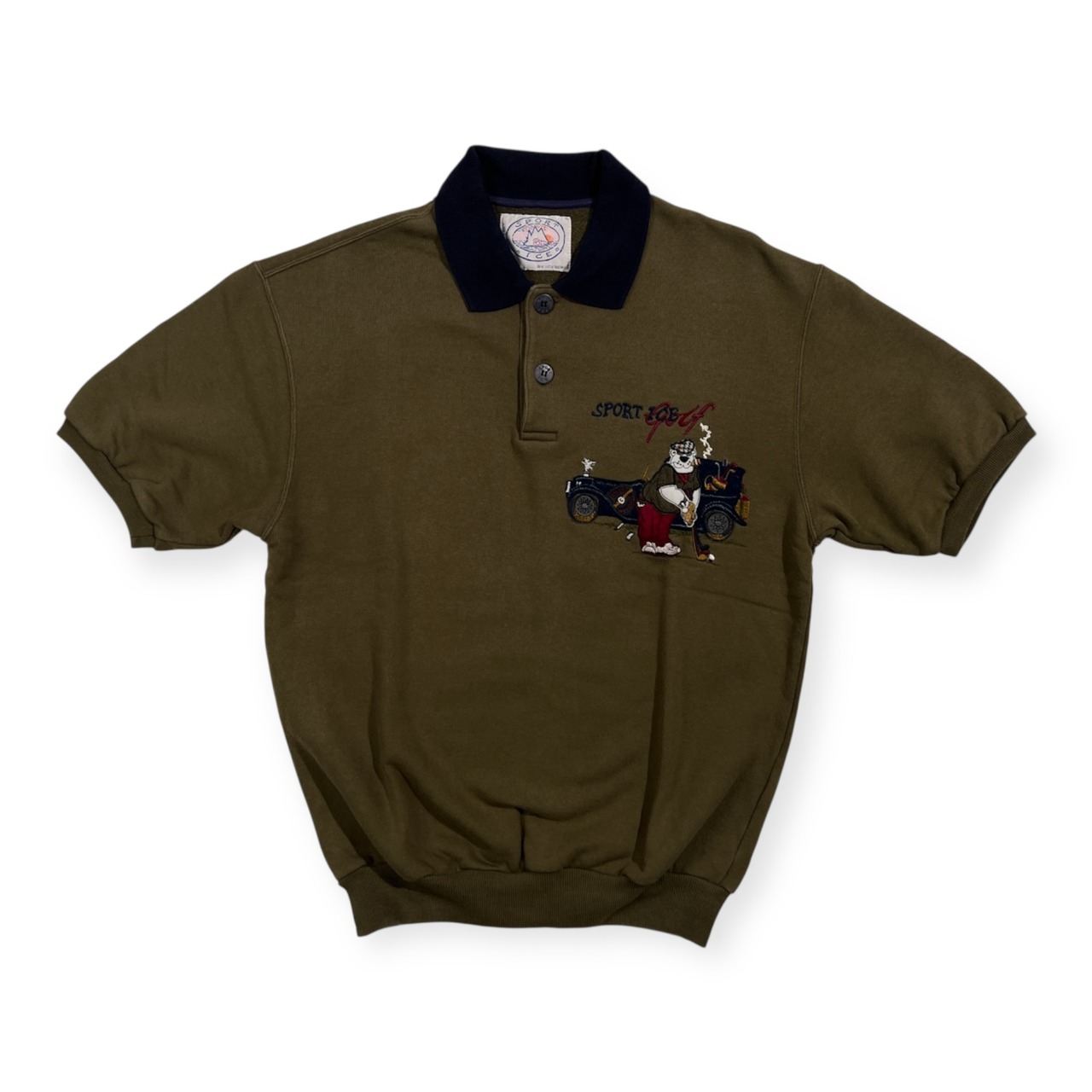 イタリア製 ICEBERG アイスバーグ 半袖 スウェット ポロシャツ サイズ S /カーキ系/ビンテージ