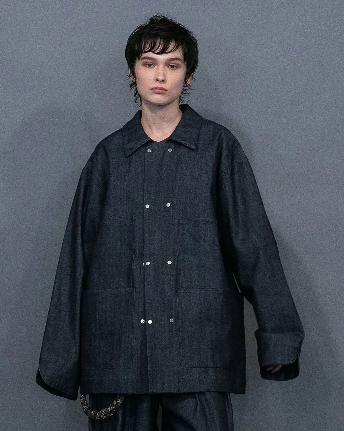 my beautiful landlet DENIM BIG COVERALL JACKET RIGID | nua
