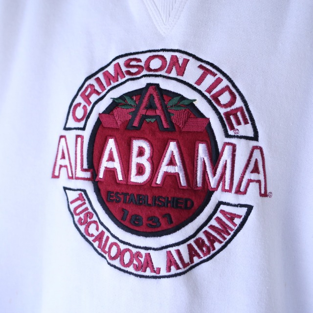 "刺繍" Alabama university college logo XXL over silhouette sweatshirt