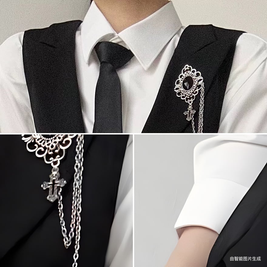 ゴシック ジレ ロング ベスト ロリィタ レース ティアード 執事