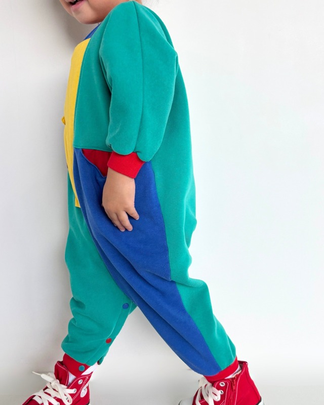 【24m・vintage】カラーブロック ジャンプスーツ