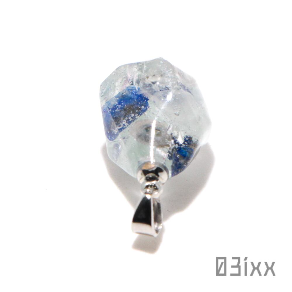 炭酸鉱石 ペンダントトップ ラピスラズリ 瑠璃 アクアマリン 水