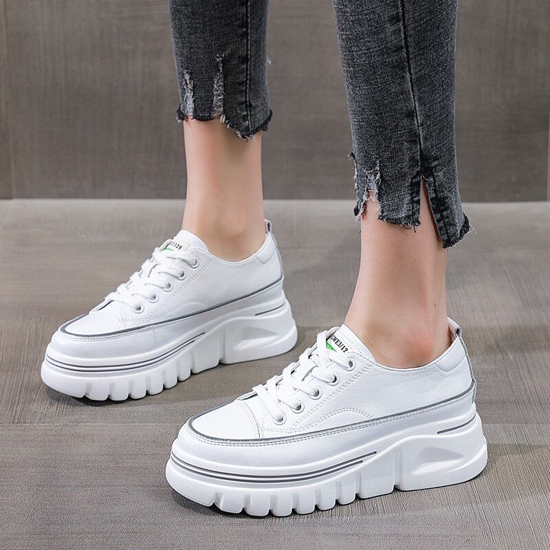 初回送料無料プラットフォーム厚底白い靴カジュアルレディースシューズ