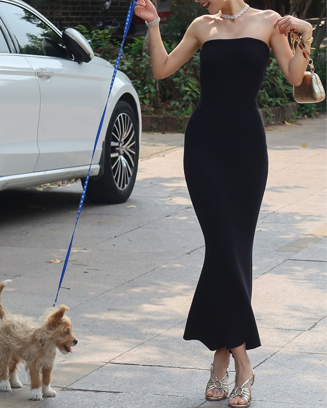 マーメイドシルエットチューブトップワンピース S25235