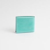 i ro se  SEAMLESS "WAXED LEATHER" SHORT WALLET  ICE BLUE