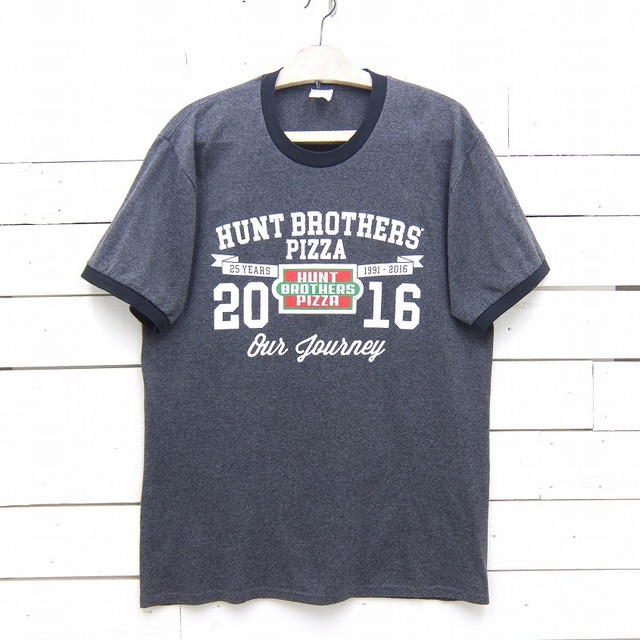 PORT & COMPANY Hunt Brothers Pizza リンガー プリントTシャツ メンズ Lサイズ