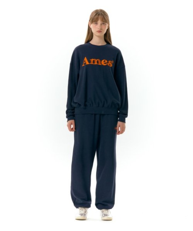 [AMES-WORLDWIDE] BASIC LOGO SWEATPANTS NAVY