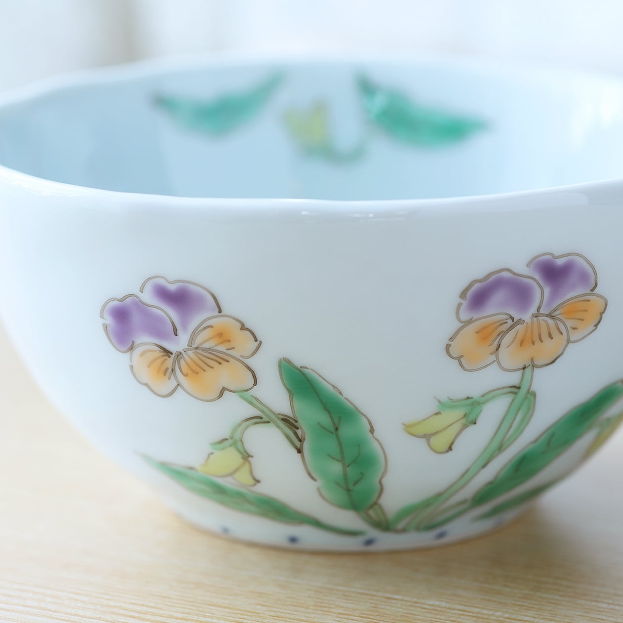 藍水 パンジー カフェボール うつわ藍水（波佐見焼） | にっこう生活館