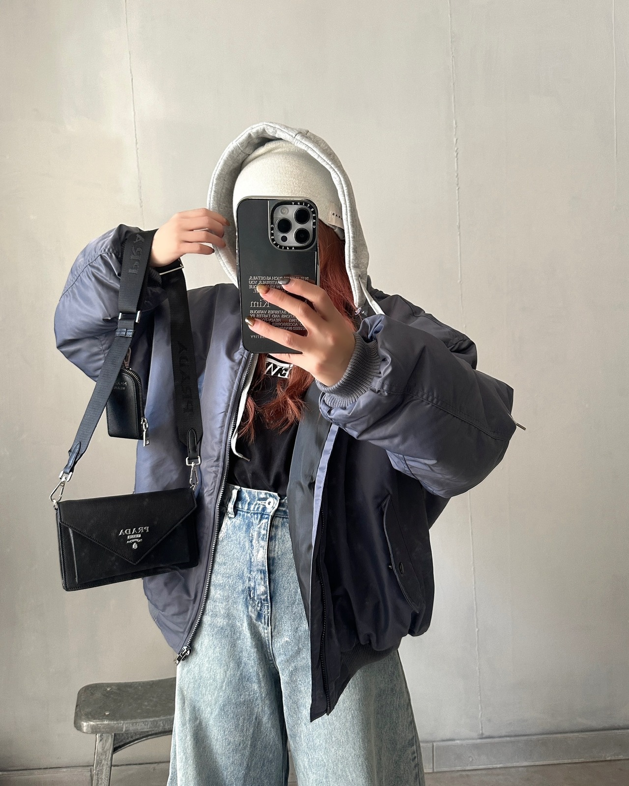 2wayフーディージップMa1【unisex】/Blue