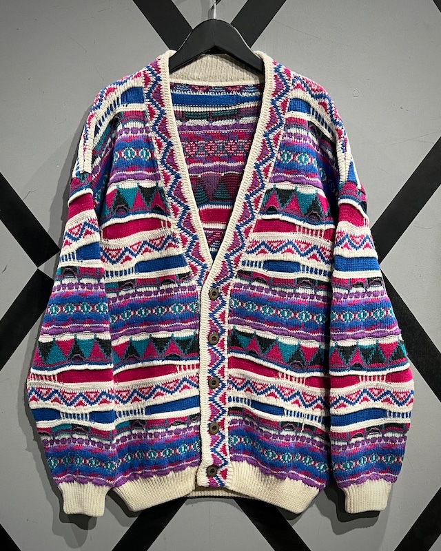【X VINTAGE】Made in Italy Vintage 3D Knit Cardigan