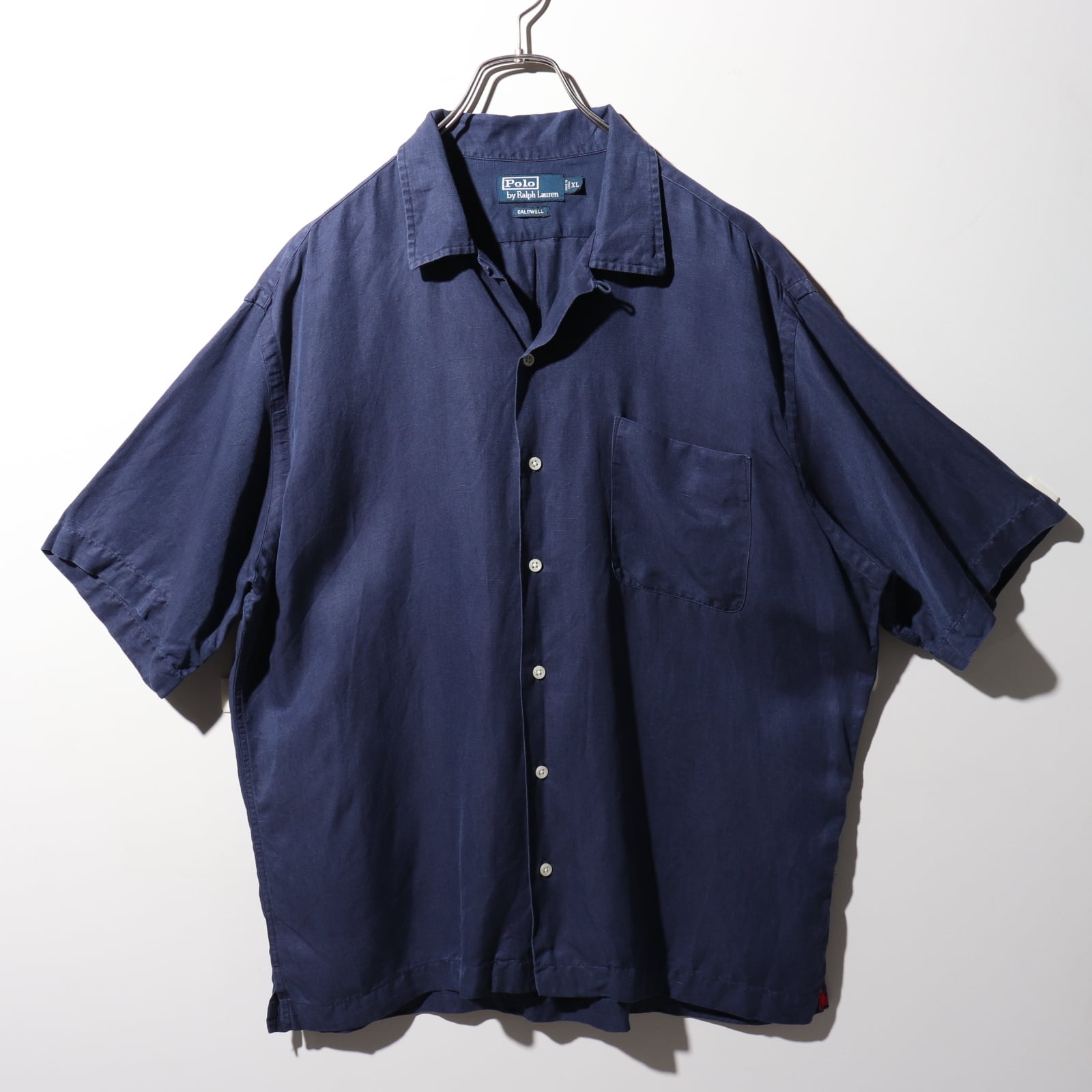 L 90s Ralph Lauren Shirt CALDWELL 黒 紫 綿 L 90s Ralph Lauren Shirt CALDWELL 黒 紫 綿