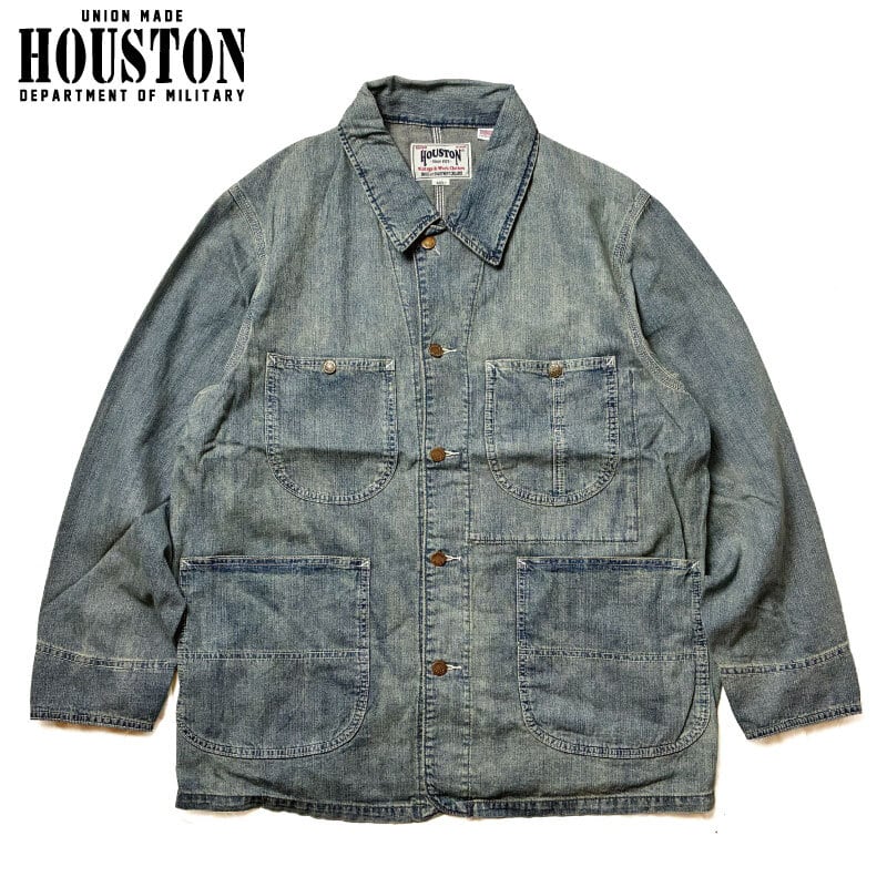 ヒューストン デニムカバーオール デニムワークジャケット L HOUSTON ヒューストン デニムカバーオール デニムワークジャケット
