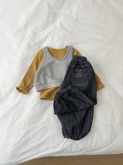 韓国子供服 / minirobe / 26Autumn / ステッチジョガーデニムパンツ / 秋服 *S~XL*