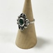 Vintage Sterling Dark Green Gemstone Ring Made By Alex