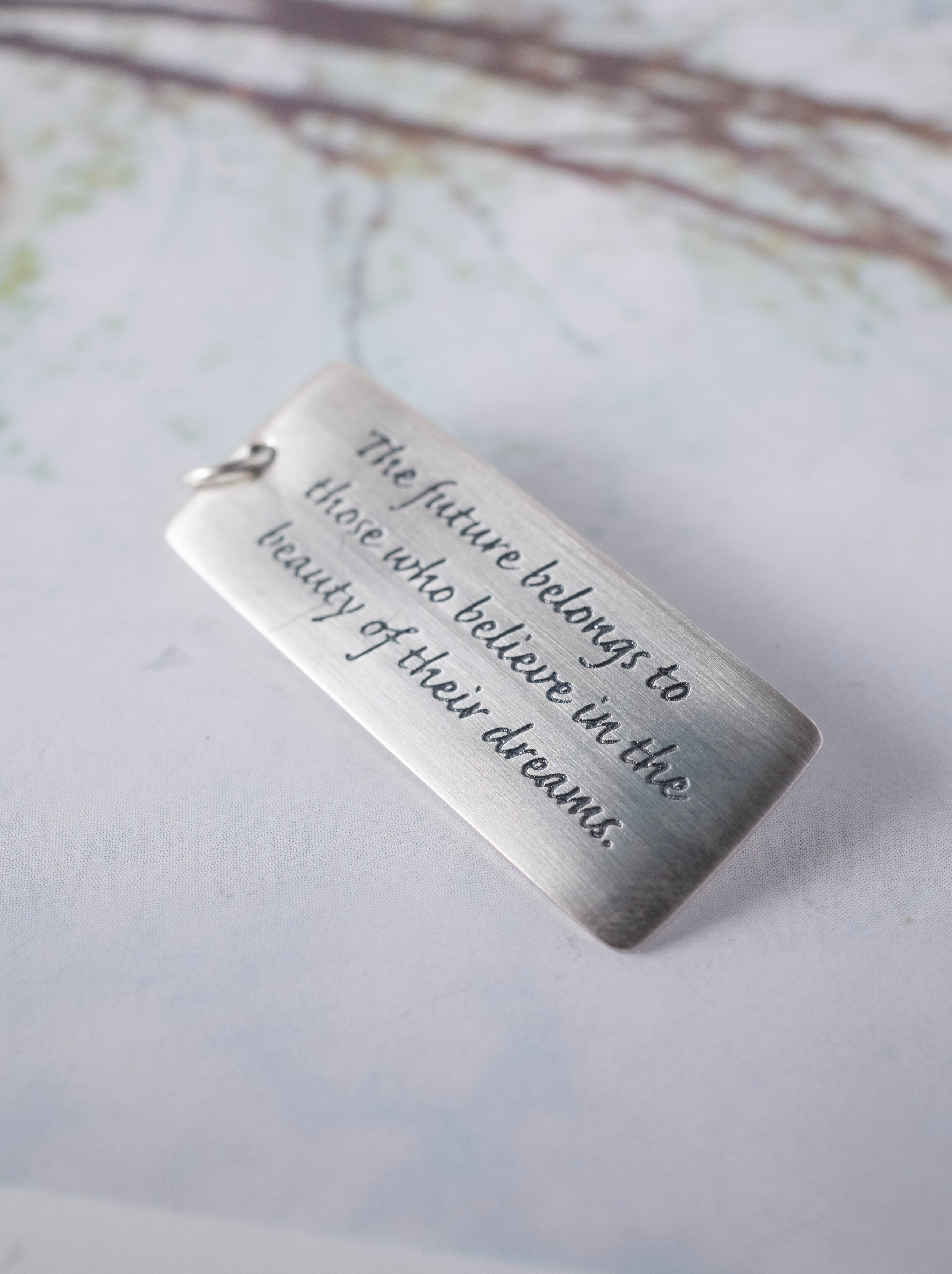 Message Plate Charm / Silver - 002