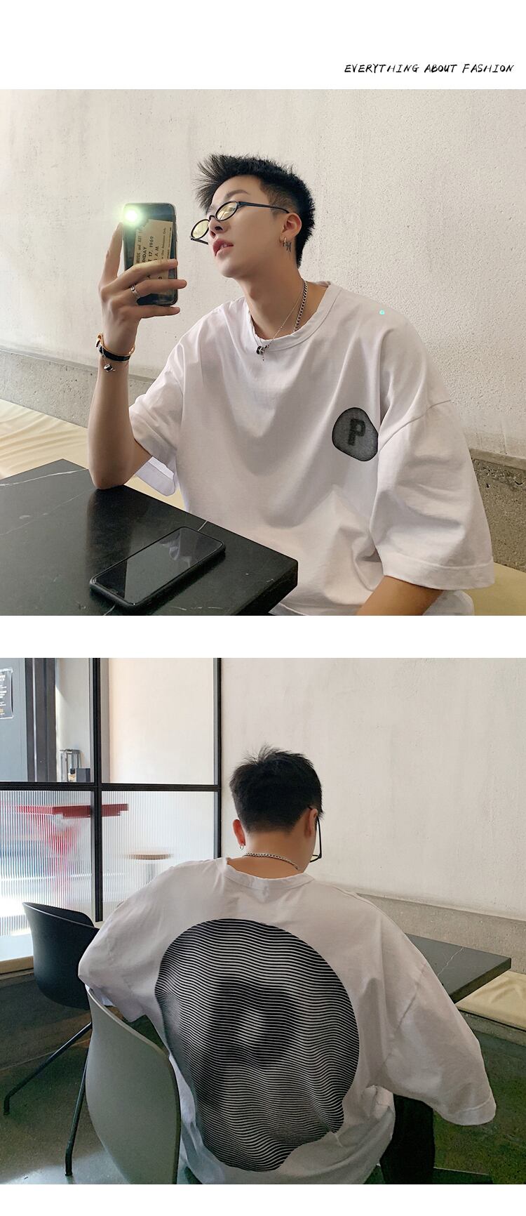 全3色 Tシャツ カットソー プリント カジュアル シンプル