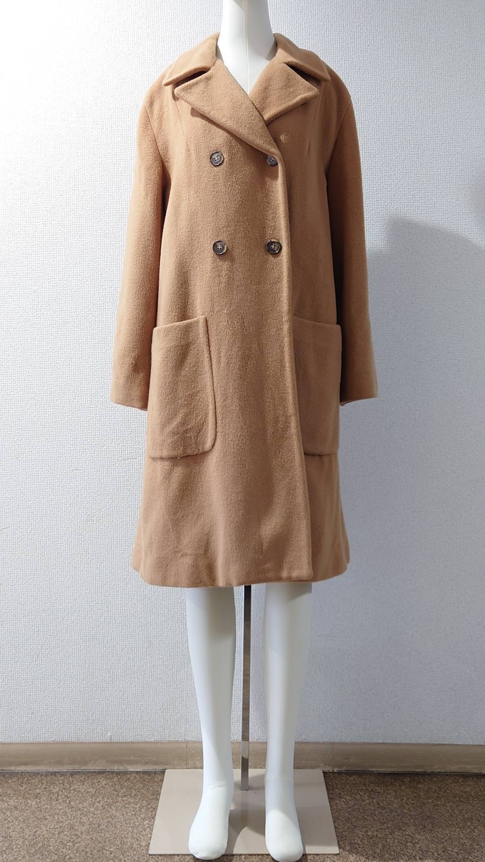 メゾンドソイル　リサイクルボアウール ダブルオーバーコート　アイボリー maison de soil】リサイクルボアウールダブルオーバーコート JNMDS2451