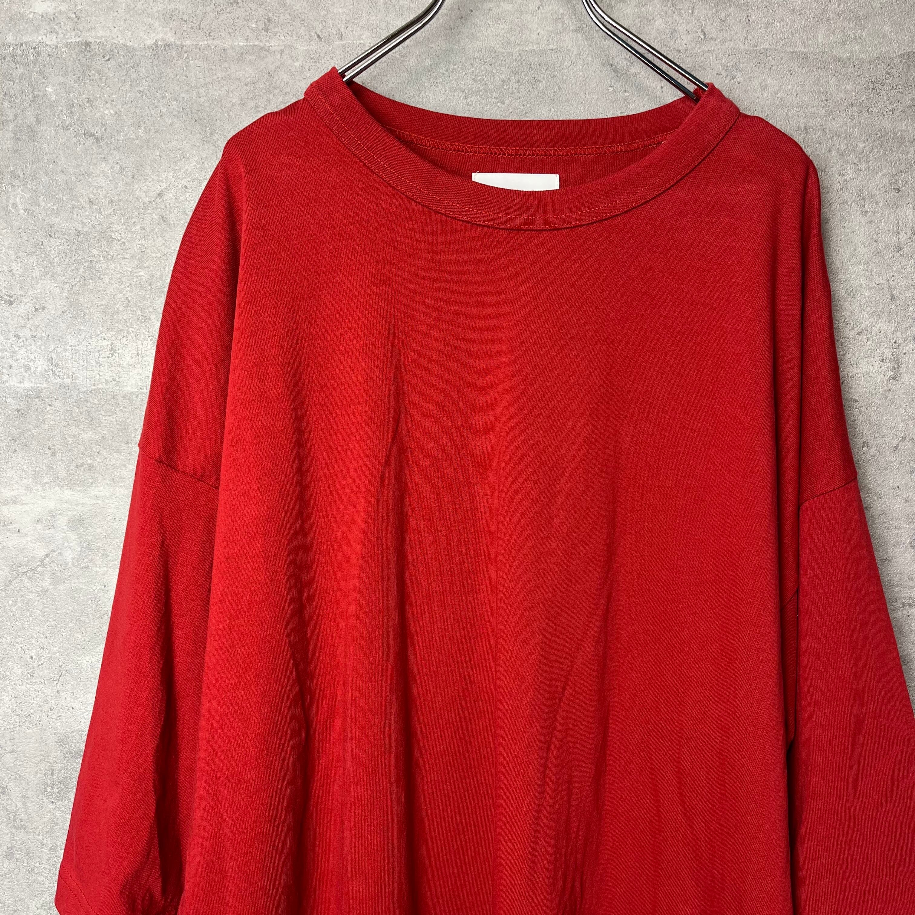 ルイス Lui's ビッグ Tシャツ 半袖 オーバーサイズTシャツ 赤 フリー ■ T01 【USED】
