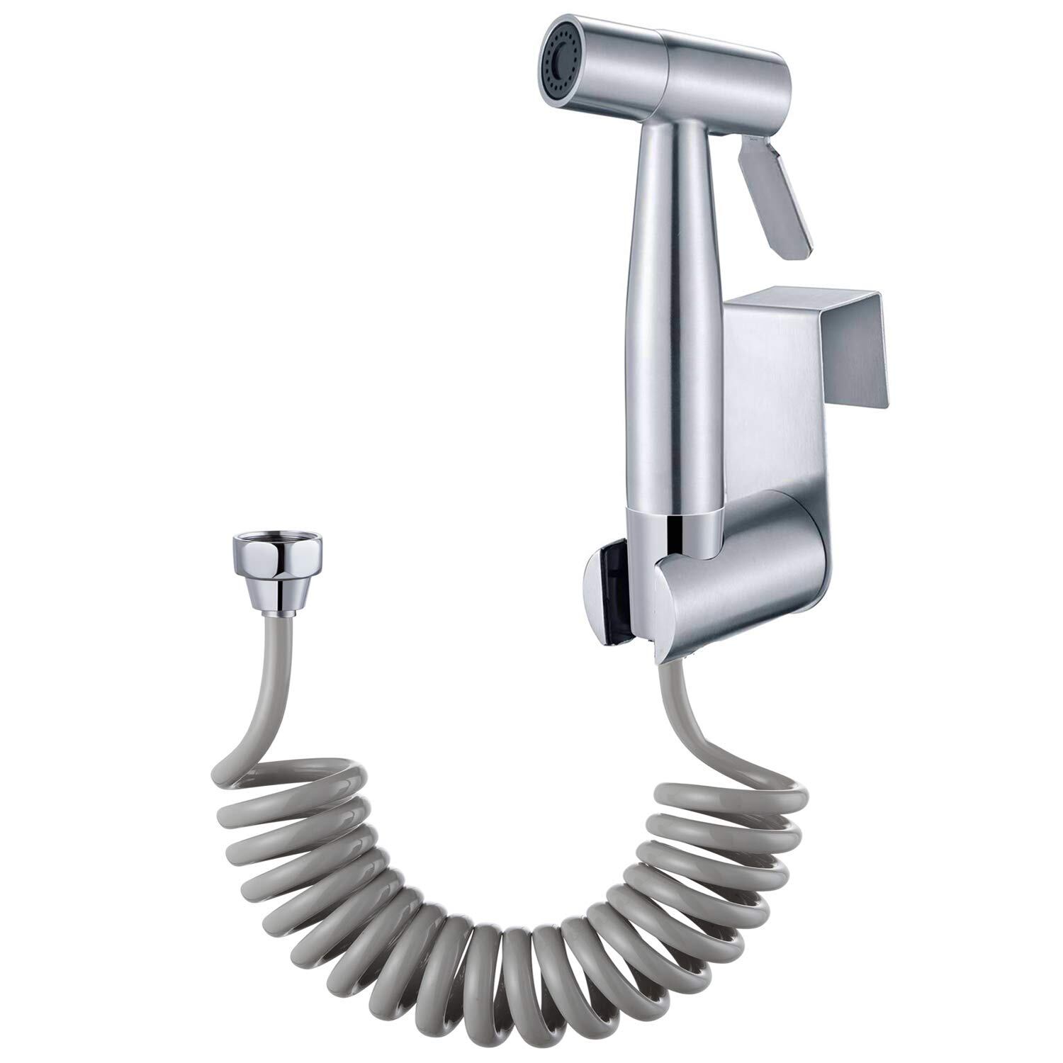 トイレ掃除用ノズルセット(トイレ用) ビデシャワーヘッドセットトイレシャワーヘッドセットシャワーヘッドハンドヘルドブリスタースプレービデノズルビデステンレス鋼ハンドヘルドビデスプレーセットターホースキットアクセサリー衛生管理 1.5M スプリングホース