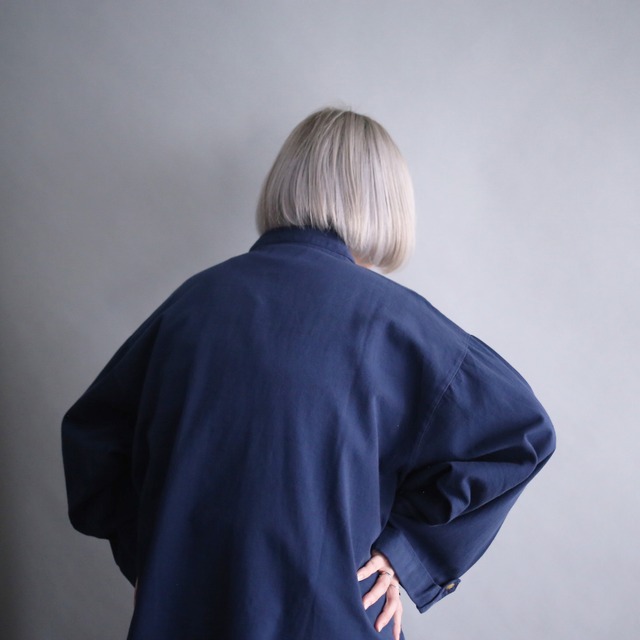 double pocket flower embroidery loose jacket