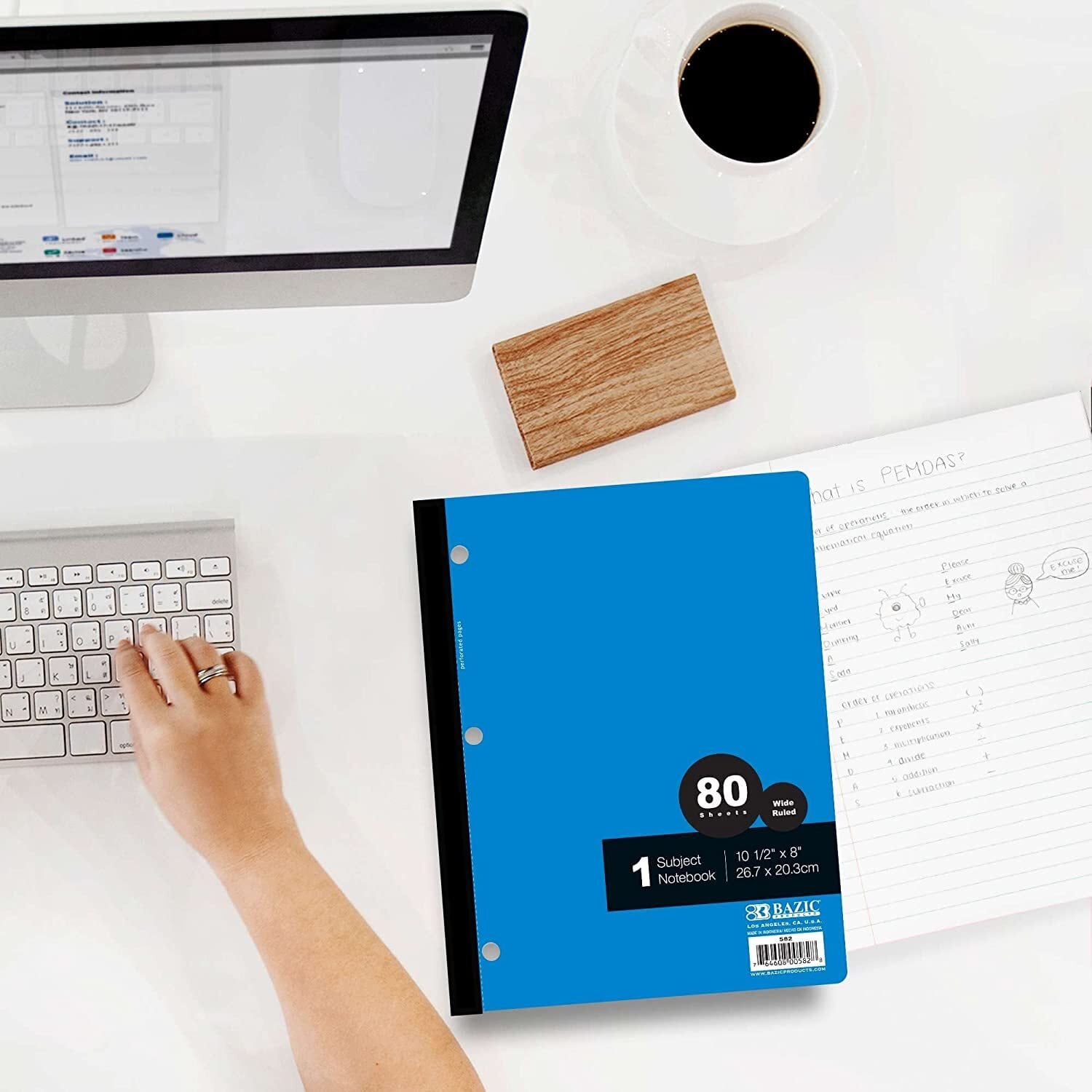 6冊セット】 輸入ノート BAZIC アメリカで定番のノートブック カラー