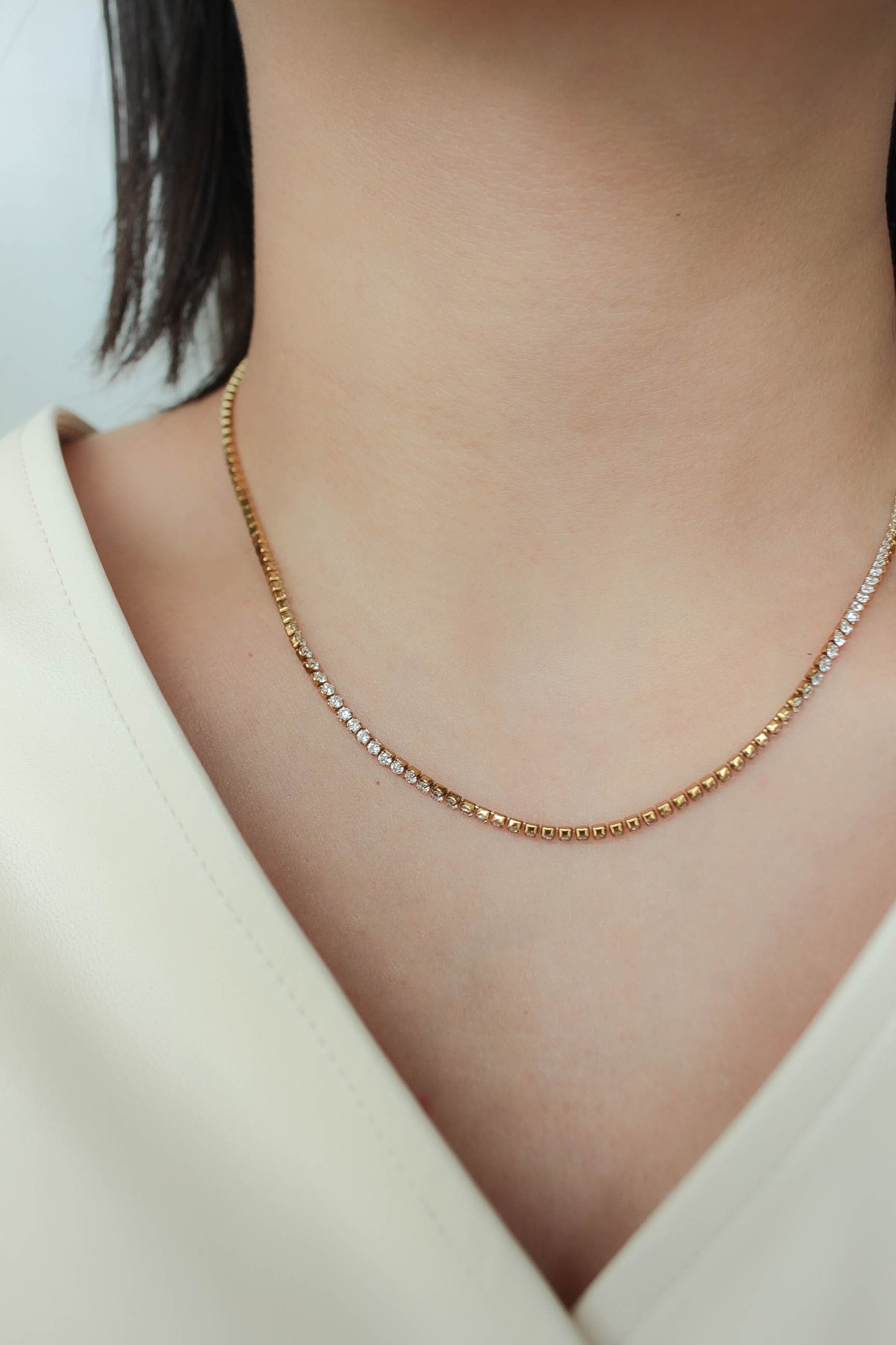 Tennis Necklace | 金属アレルギー対応のアクセサリー ebine