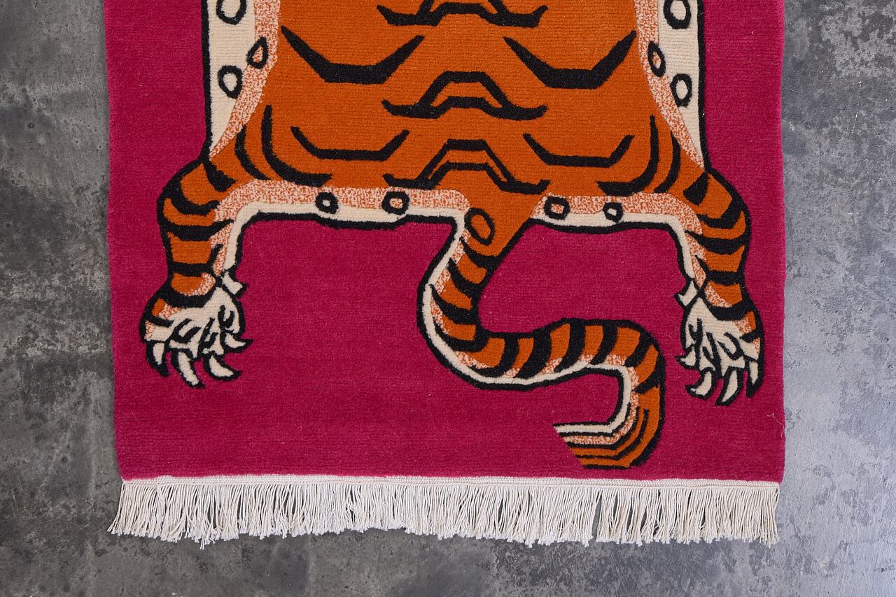 Tibetan Tiger Rug 《Sサイズ•ウール•スクウェア664》チベタンタイガー