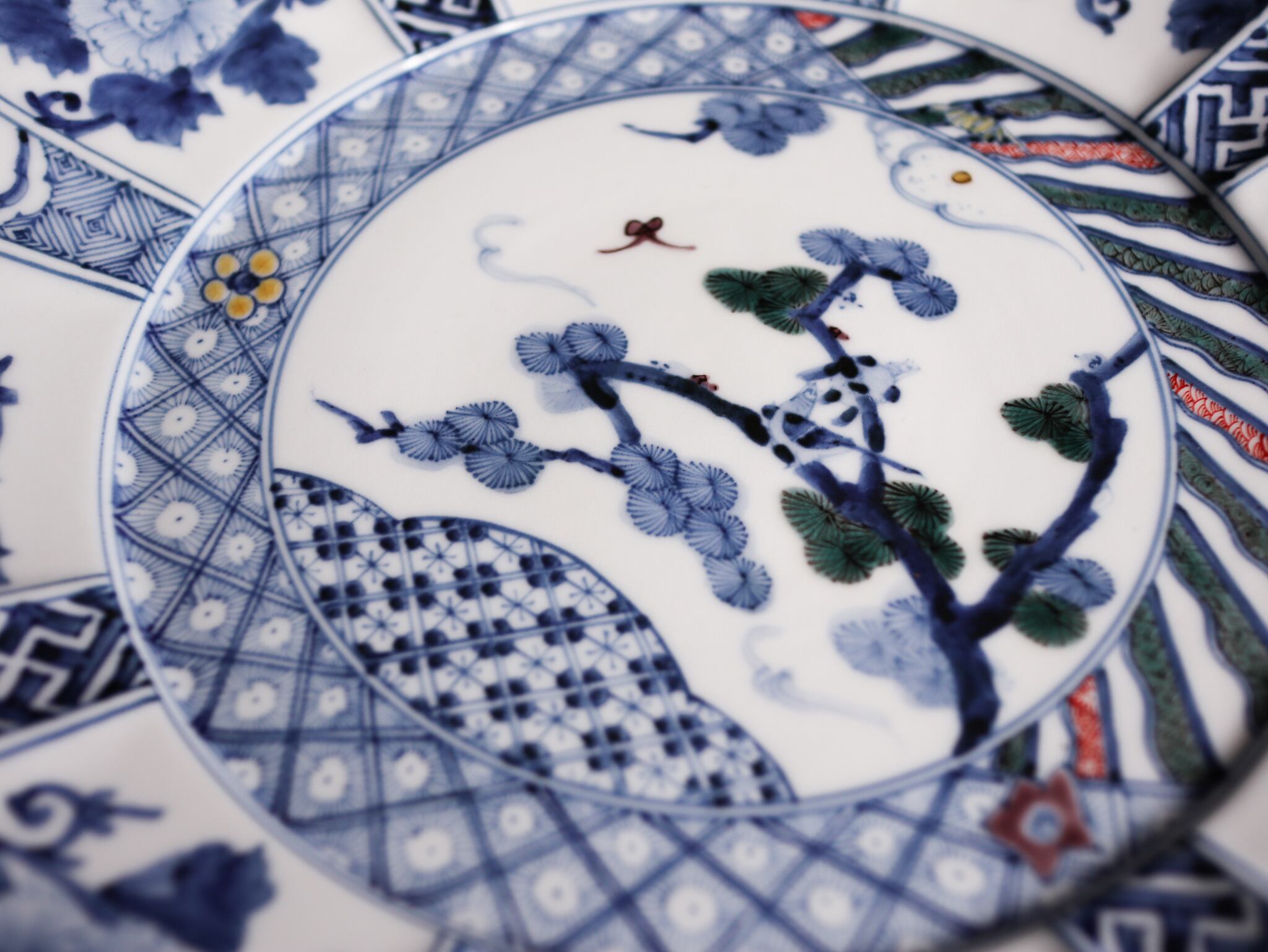 □山本長左 : 色絵 松の鳥図 盛皿 | 器の店・沈丁花
