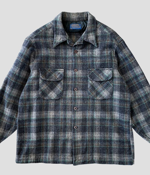 -PENDLETON- Vintage 70s XL Wool Check Shirt made in USA