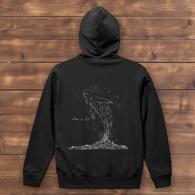 Shape of Life-フルジップパーカー(ブラック)