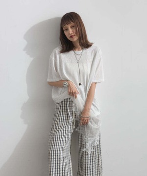 2605142 レースヘムレイヤードカットソー white