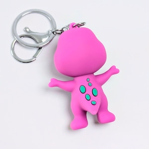 【 Barney & Friends( バーニー&フレンズ ) 】 『 Barney 』3D Rubber KeyHolder / ラバーキーホルダー / フィギュアキーホルダー〚アメリカン雑貨 アメトイ〛