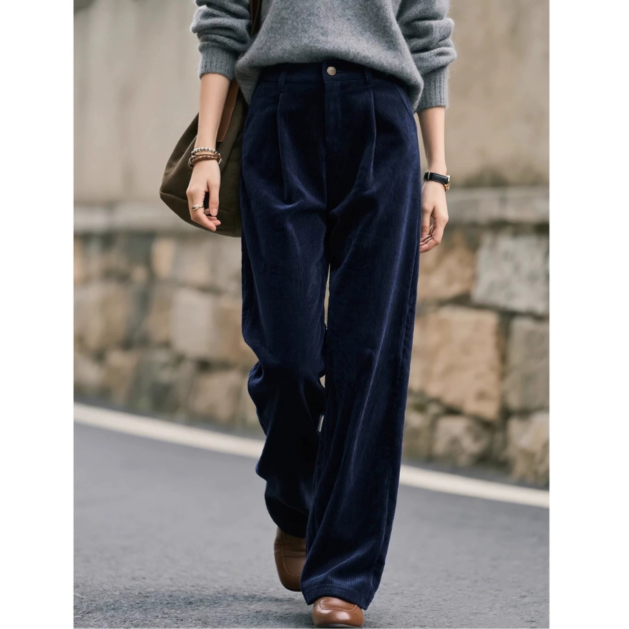 コーデュロイ ワイドレッグパンツ 6color W01381