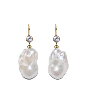 baroque pearl × zirconia drop pierce/earring〈高品質 Sクラス〉