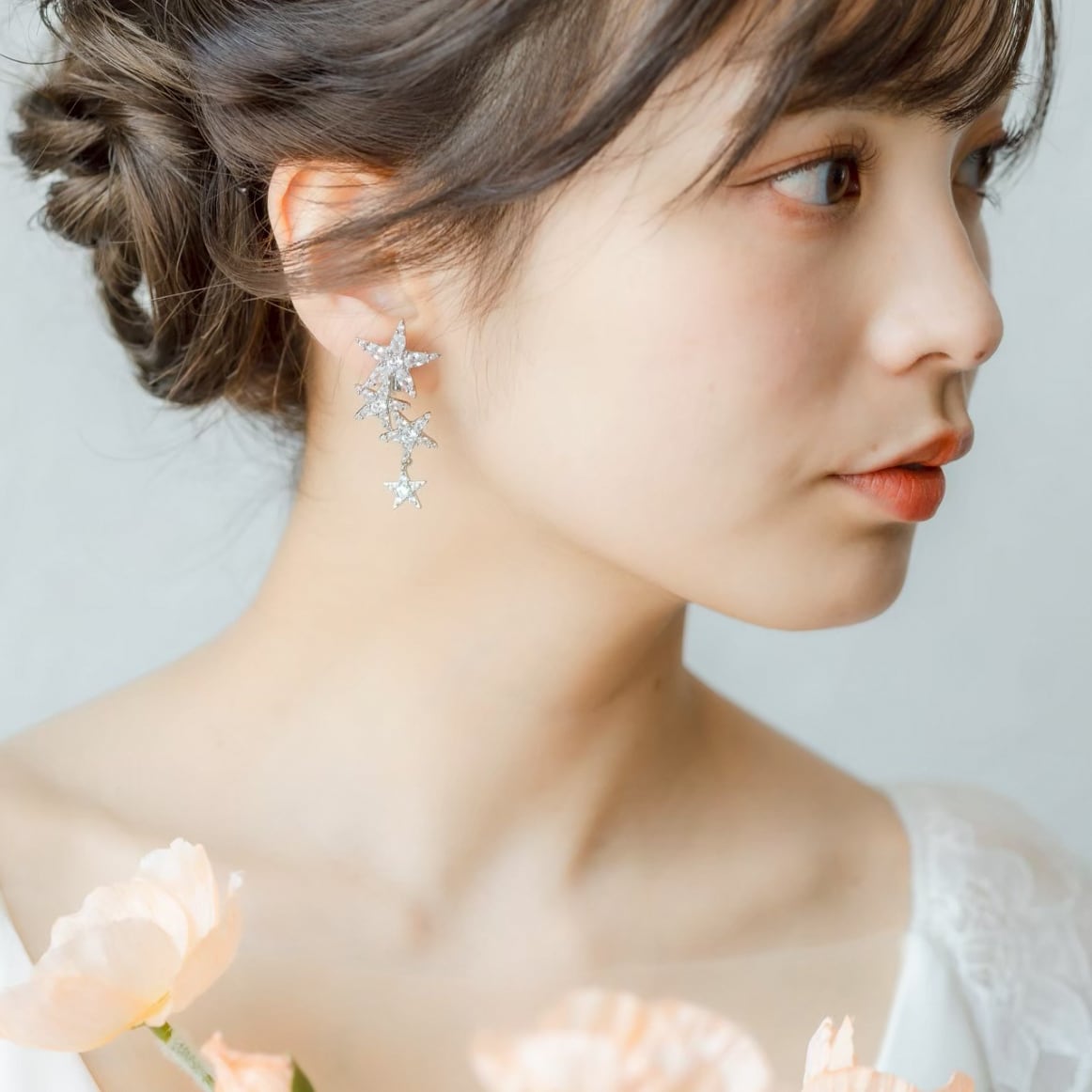 ピアス　薔薇　黄緑　蝶　蓄光　パール　星　ビジューチャーム　結婚式　推し　冬 y4-pi90 y5-pi91【ピアス】ブライダル ピアス 星 スター シルバー