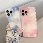 iPhoneケース iPhone15 iPhone14 ウェーブ 水彩 マーブル かわいい スマホケース おしゃれ 韓国 2468
