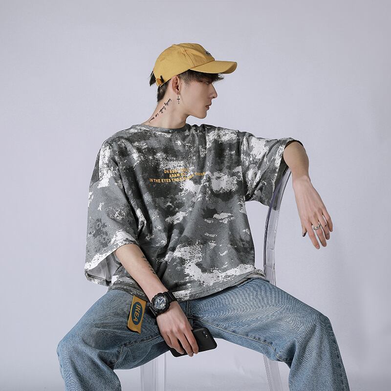 全2色 Tシャツ カットソー 迷彩 総柄 カジュアル おしゃれ