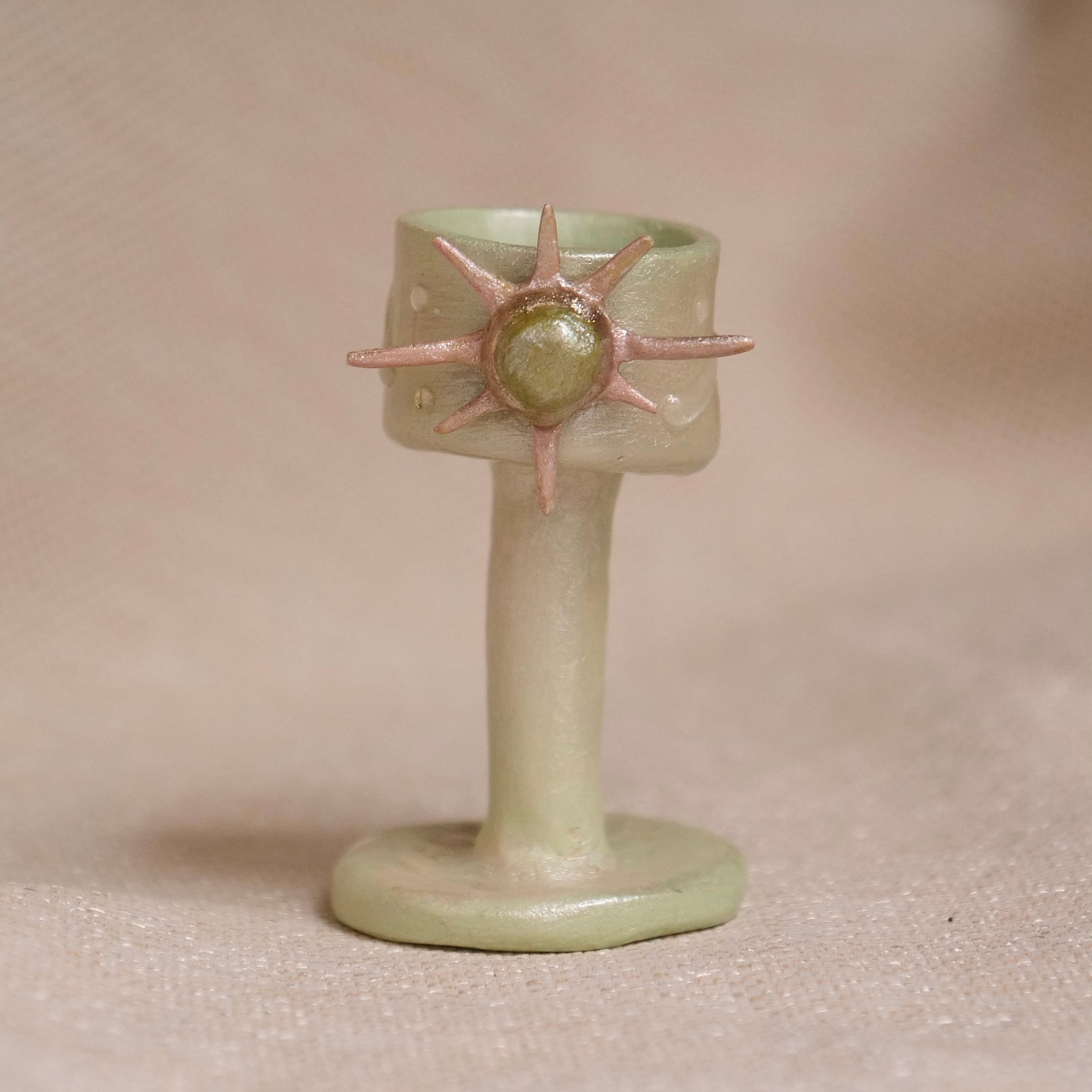 candle holder/green