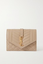 【SAINT LAURENT】 envelope quilted textured-leather ウォレット 211000085